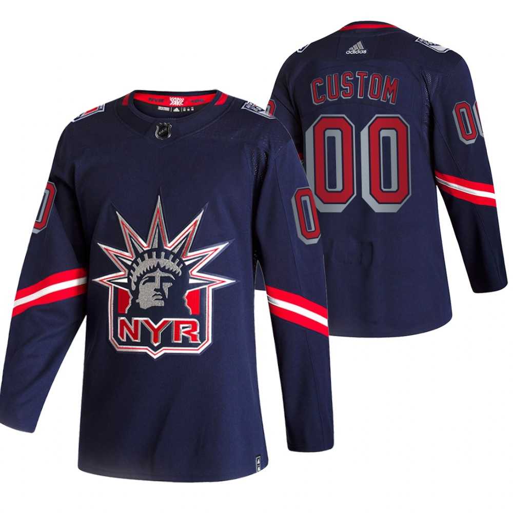 Mens New York Rangers Custom Navy Adidas 2020-21 Alternate Player NHL Jersey->customized nhl jersey->Custom Jersey